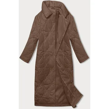 Dámský kabát Hnědý volný dámský kabát s límcem J.STYLE, odstíny hnědé S (36) i392_24362-46