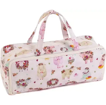 Organizér galanterie Taška na pletení a háčkování - Ovečky romantic (Knitting Bag with Pin Case Knitty Sheep)