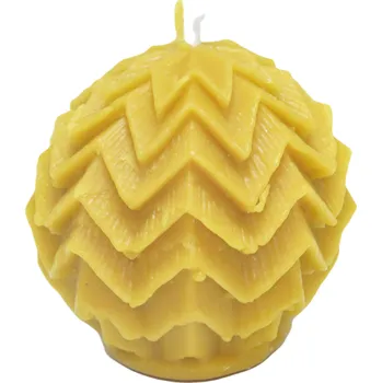 Svíčka Vcest Svíčka ze včelího vosku vyřezávaná koule 60 mm