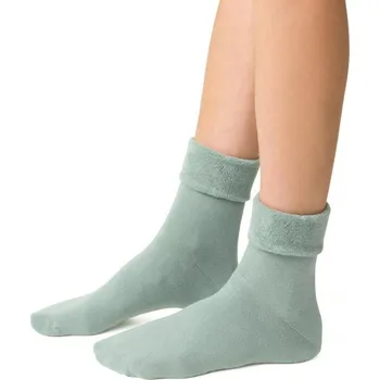 Dámské oblečení Světle zelené dámské teplé ponožky Art. 110 SK012 LIGHT GREEN Velikost: 35/37