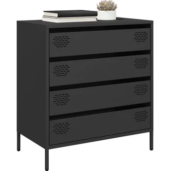 přebalovací pult a komoda Příborník černý 68 x 39 x 73,5 cm ocel válcovaná za studena Černý 851286