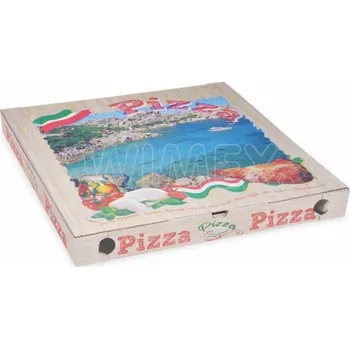 Jednorázové nádobí Krabice na pizzu z vlnité lepenky 46 x 46 x 5 cm [100 ks]