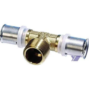 rozdělovač topení Lisovací T-kus s vnějším závitem pro vícevrstvé trubky Pex-al-pex COMISA 20 x 1/2mm