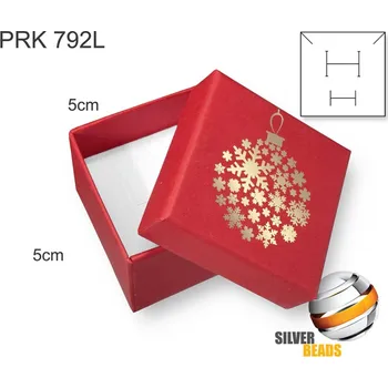 Dárková krabička Krabička na šperky. Materiál papír . Ozn. PRK 792L. Velikost 5x5cm. Barva Červená se zlatým zdobením