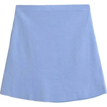 Pletená souprava kardigan s výstřihem do V a sukně Barva: Modrá, Velikost: M