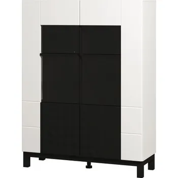 Knihovna Široká vitrína Stiletto - bílá/černá