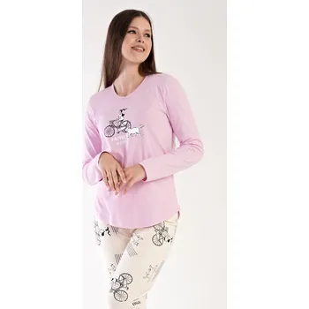 Dámské pyžamo Pyžamo Dívka na kole - Rodinné teplíčko, světle růžová XL i232_9374_55455957:světle růžová XL