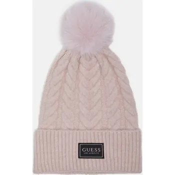 Čepice GUESS dámská čepice Pom Pom růžová