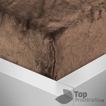 Prostěradlo Mikroplyšové prostěradlo 220x200 Elegance - Tmavě hnědá