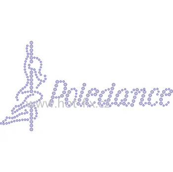 CP001 - Poledance nažehlovací hot-fix kamínkový potisk na textil, rozměry cca 16,0x8,3cm barva: kameny barva 101/N Crystal /stříbrná