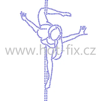 CP002 - Poledance tanečnice nažehlovací hot-fix kamínková aplikace na textil, rozměry cca 11,5x17,2cm barva: kameny barva 101/N Crystal /stříbrná