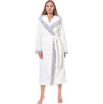 Dámský župan Flower ecru dlouhý - 4XL