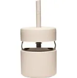 Neon Kactus dětská sklenice s brčkem 230 ml - šedá