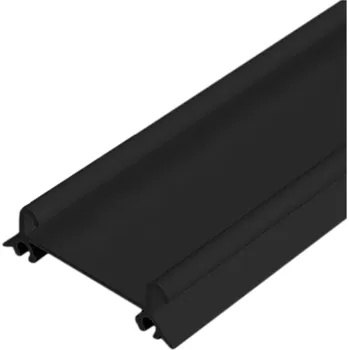 Nábytkové kování LAGUNA Dolní vedení Gama, dvojité, strukturovaná černá matná Délka profilu: 4,0 m