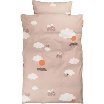 Dětská postýlka Růžové bavlněné dětské povlečení Done by Deer Happy clouds baby, 70 x 100 cm