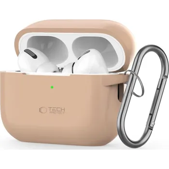 Příslušenství pro sluchátka POUZDRO TECH-PROTECT SILICONE HOOK APPLE AIRPODS PRO 1 / 2 CAFE LATTE
