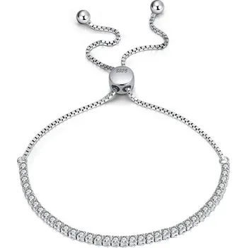 Náramek Majya Stříbrný nastavitelný tenisový náramek JASMIN 16 cm | šířka 2 mm Ag/; ≤3,35 g 11228