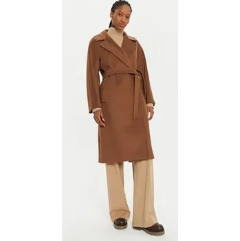 Dámský kabát Weekend Max Mara Vlněný kabát Resina 2425016092 Hnědá Regular Fit 48