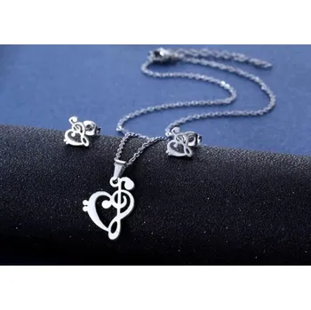Sada náušnic a náhrdelníku - hudební motiv