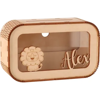 Pokladnička ČistéDřevo Dětská dřevěná pokladnička se jménem - malá