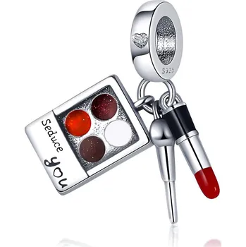 Přívěsek 4U Stříbrný přívěsek korálek šminky