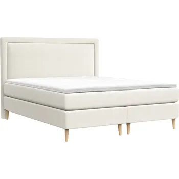 Postel Maison de Rêve Krémově bílá čalouněná postel boxspring CAVA 160 x 200 cm