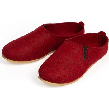 Dámské pantofle Dámské domácí filcové pantofle červené 35