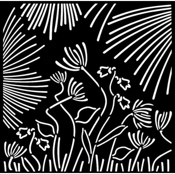 Stamperia Plastová šablona 18x18cm abstraktní květiny