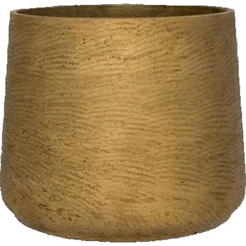 Květináč Pottery Pots Venkovní květináč kulatý Patt M, Metalic Copper (zlatavá), kolekce Rough, materiál Fiberclay, průměr 16,5 cm x v 14 cm, objem cca 2 l