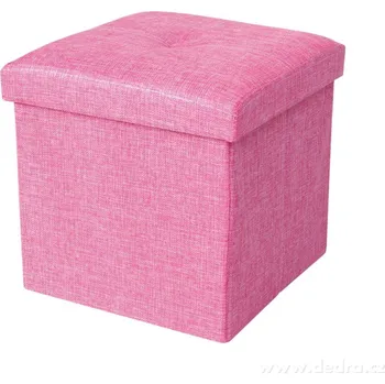 Taburet SEDACÍ BOXER | skládací taburet s úložným prostorem | vel. M | růžová melange