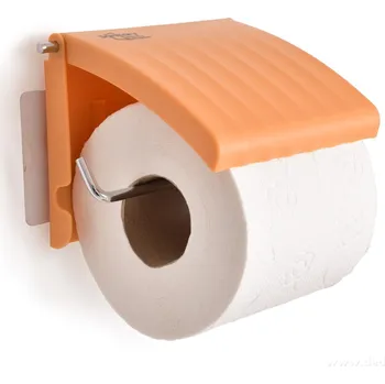 BATH | nástěnný držák na toaletní papír | kov + plast | samolepicí montáž bez vrtání | meruňkový