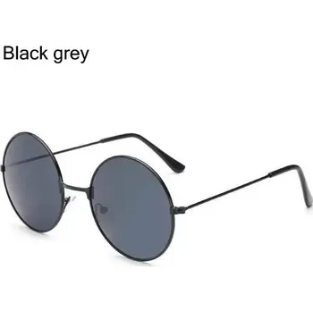 Retro kulaté sluneční brýle pro ženy a muže | Ochrana před sluncem - černá šedá