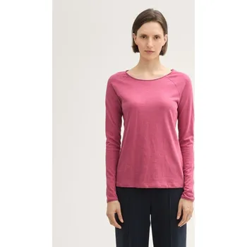 Dámské tričko TOM TAILOR DÁMSKÉ RAGLÁNOVÉ TRIKO S DLOUHÝM RUKÁVEM -RŮŽOVÁ XXL