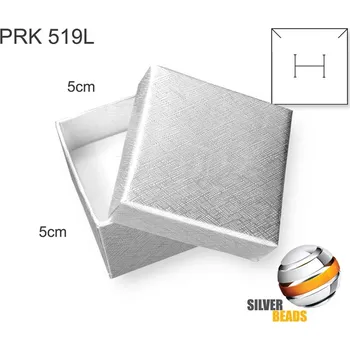 Dárková krabička Krabička na šperky. Materiál papír . Ozn. PRK 519L. Velikost 5x5cm. Barva Stříbrná.