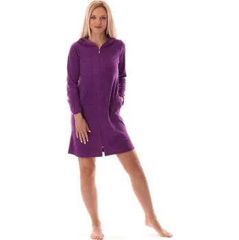 Dámský župan Dámský lehký župan na zip s kapucí BARI Vestis Barva: FIALOVÁ, Velikost: S