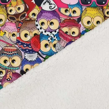 Softshell s beránkem, barevné sovičky, š.145