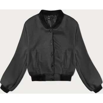 Dámská cargo bunda Šedá dámská bomber bunda s patentkami MADE IN ITALY, odstíny šedé uni velikost i392_23517-50