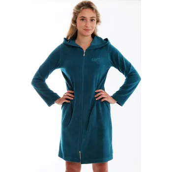 Dámský župan Dámský lehký župan na zip s kapucí BARI Vestis Barva: PETROLEJOVÁ, Velikost: XL
