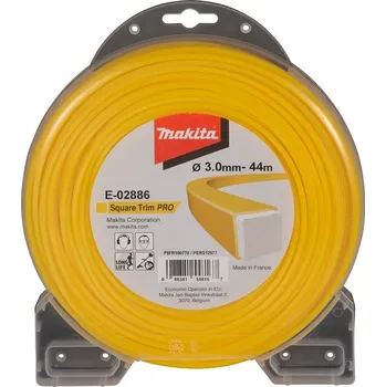 Struna do sekačky Struna nylonová Pro 3,0mm, 44m, oranžová, hranatá, Makita E-02886