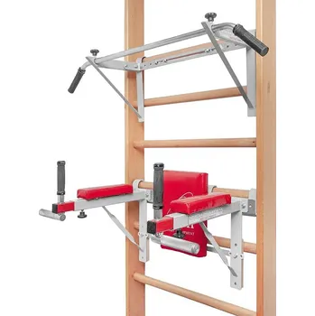 Bradla + hrazda profi, set závěsný na žebřiny Bradla a hrazda profi, tyč-lomená, ocel