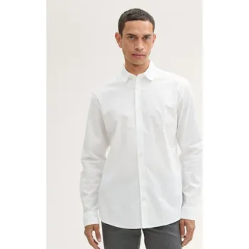 Pánská košile TOM TAILOR PÁNSKÁ SLIM FIT KOŠILE DL.RUKÁV - OFF WHITE XXL