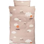 Růžové bavlněné dětské povlečení Done by Deer Happy clouds junior, 100 x 130 cm