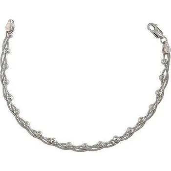 Náramek Stříbrný náramek splétaný s kuličkami délka náramku 17cm