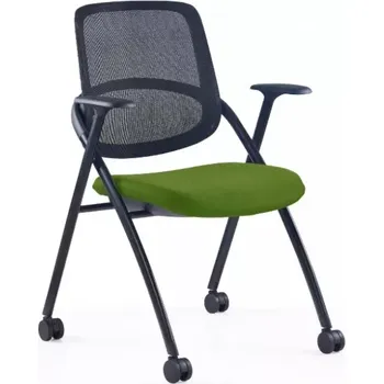 Konferenční skládací židle MEET - plast, látka, více barev Zelená