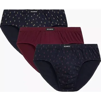Slipy Pánské slipy Atlantic - Modrá/Vínová sada 3 ks, tmavě modrá-vínově zelená M i384_79889769