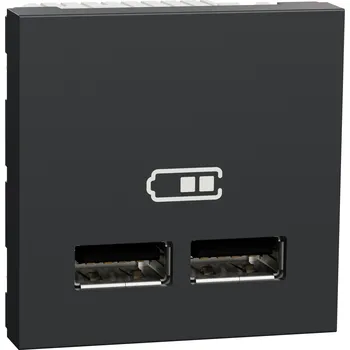vypínač a zásuvka SCHNEIDER ELECTRIC Nabíjecí USB A+A 2.1A, 2M, Antracit NU341854