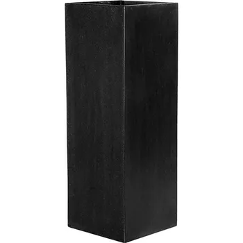 Květináč Pottery Pots Venkovní květináč obdélníkový Ying, Black (barva černá), kolekce Natural, kompozit Fiberstone, d 40 cm x š 40 cm x v 150 cm, objem cca 240 l