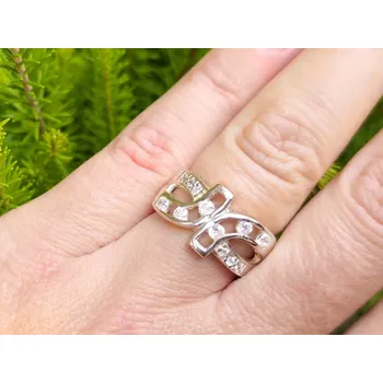 Prsten Širší stříbrný prsten s kubickými zirkony Ag 925/1000 6,5g, vel.53