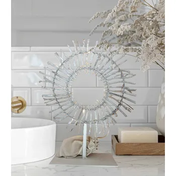 Vánoční dekorace Kruh LED svítící proutí/kov - 26 cm