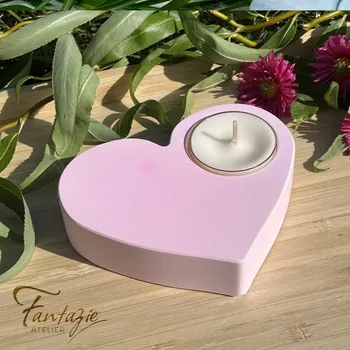 Svícen Atelier Fantazie - Svícen růžový - srdce